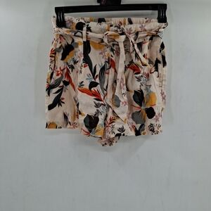 Cynthia Rowley Womens 100% Linen Floral Shorts Size Small‎